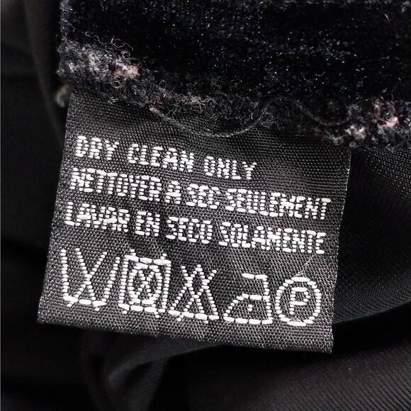 CAROLE LITTLE! YUMMY BLACK STRETCH VELVET, SHEER LACE EDGED TOP, SHIRT ! SZ 16 - Picture 7 of 8